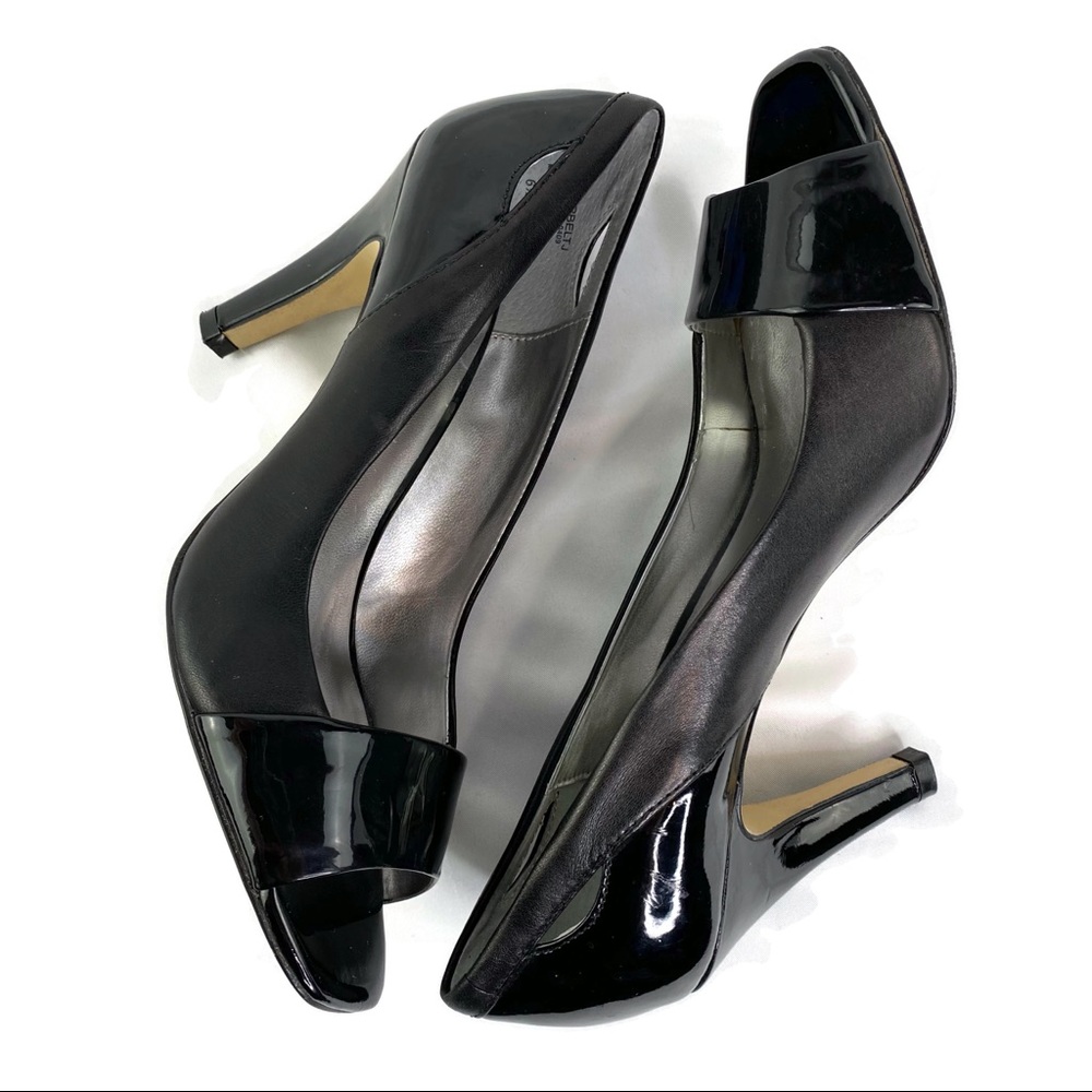 Anne Klein Black Open Toe Black Pump 6.5